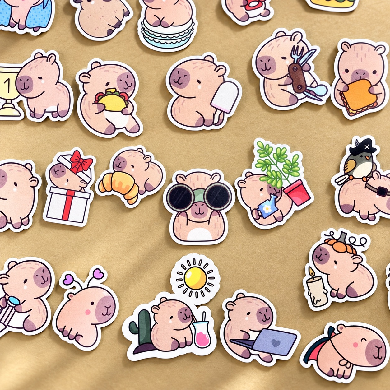 Sticker-Set »Capybara-Pause« – ergänzende Ansicht 2 – Dekoration außerhalb des Produkts nicht enthalten
