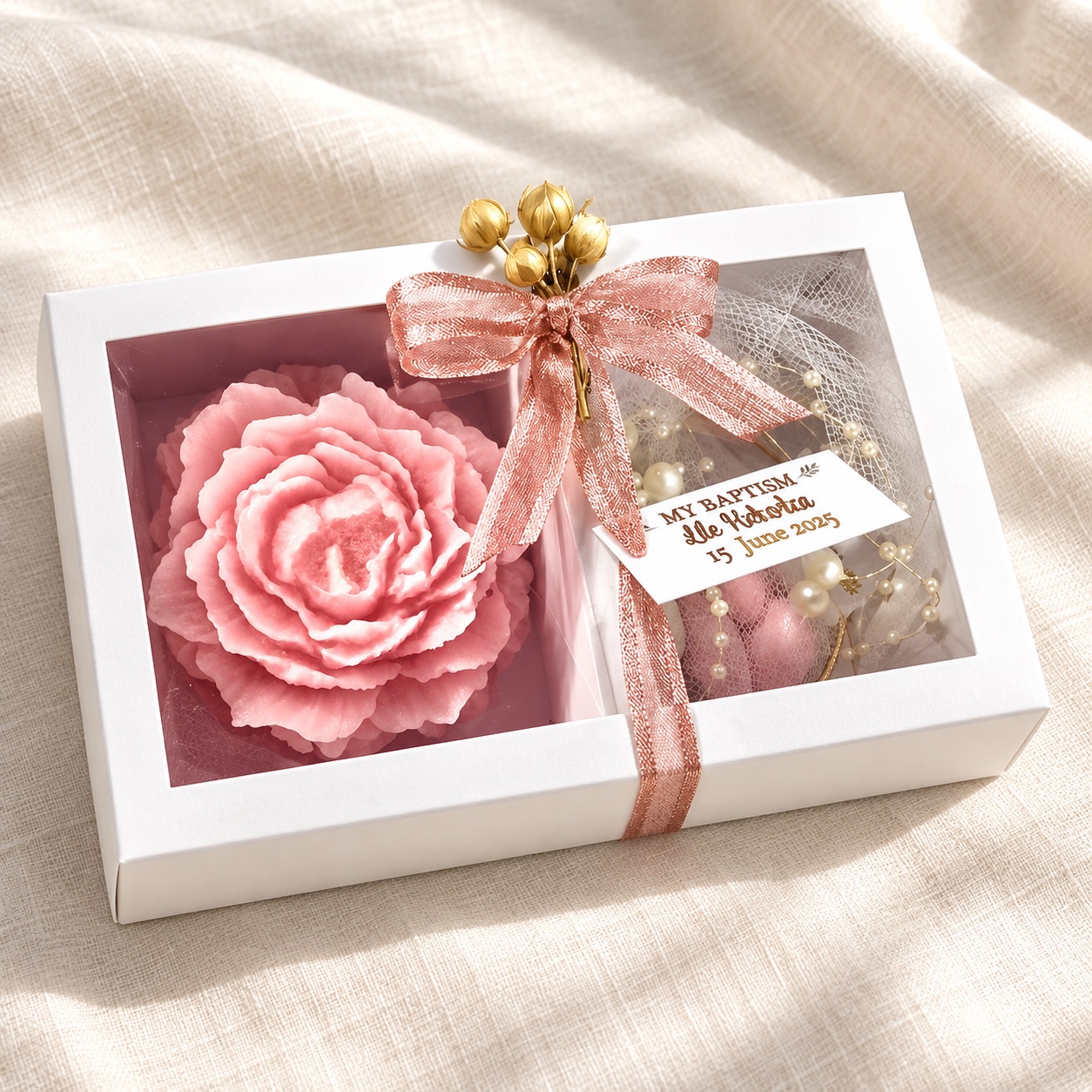 Gastgeschenkbox für Taufe & Hochzeit – ergänzende Ansicht 1 – Dekoration außerhalb des Produkts nicht enthalten