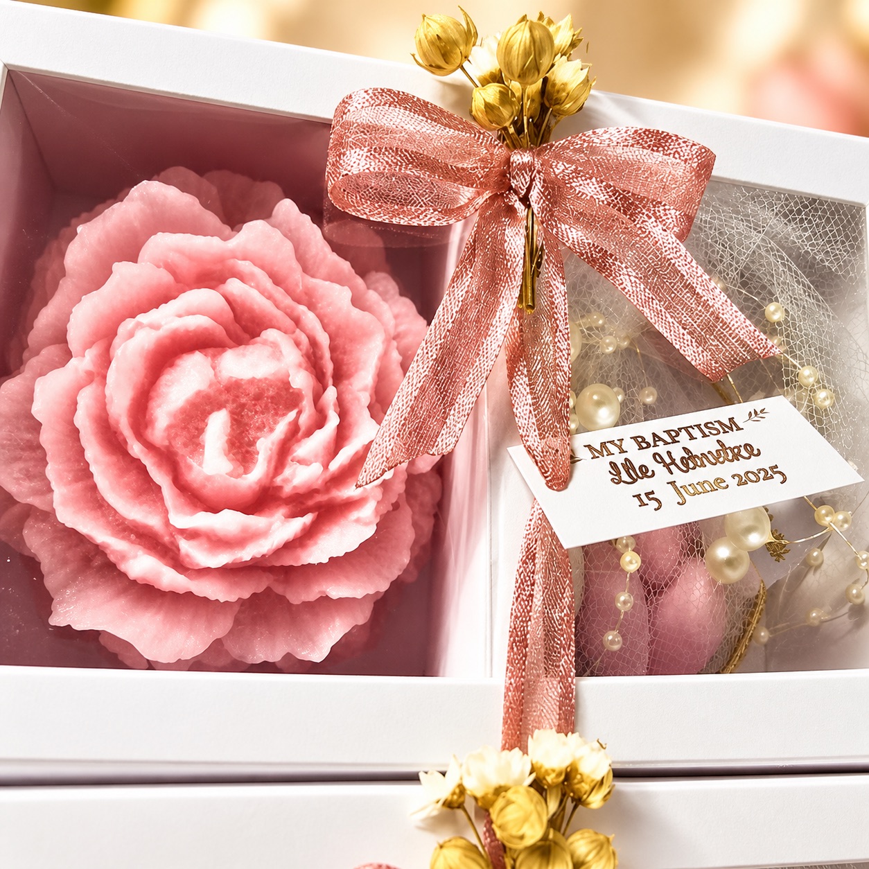 Gastgeschenkbox für Taufe & Hochzeit – ergänzende Ansicht 2 – Dekoration außerhalb des Produkts nicht enthalten