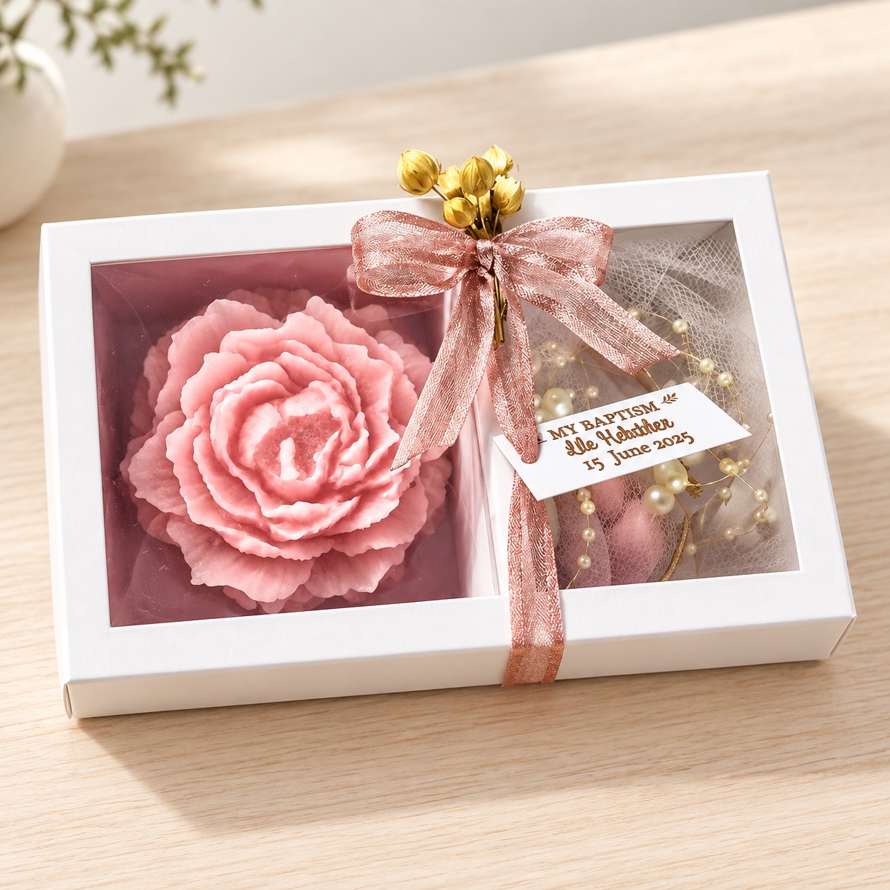 Gastgeschenkbox für Taufe & Hochzeit – ergänzende Ansicht 3 – Dekoration außerhalb des Produkts nicht enthalten