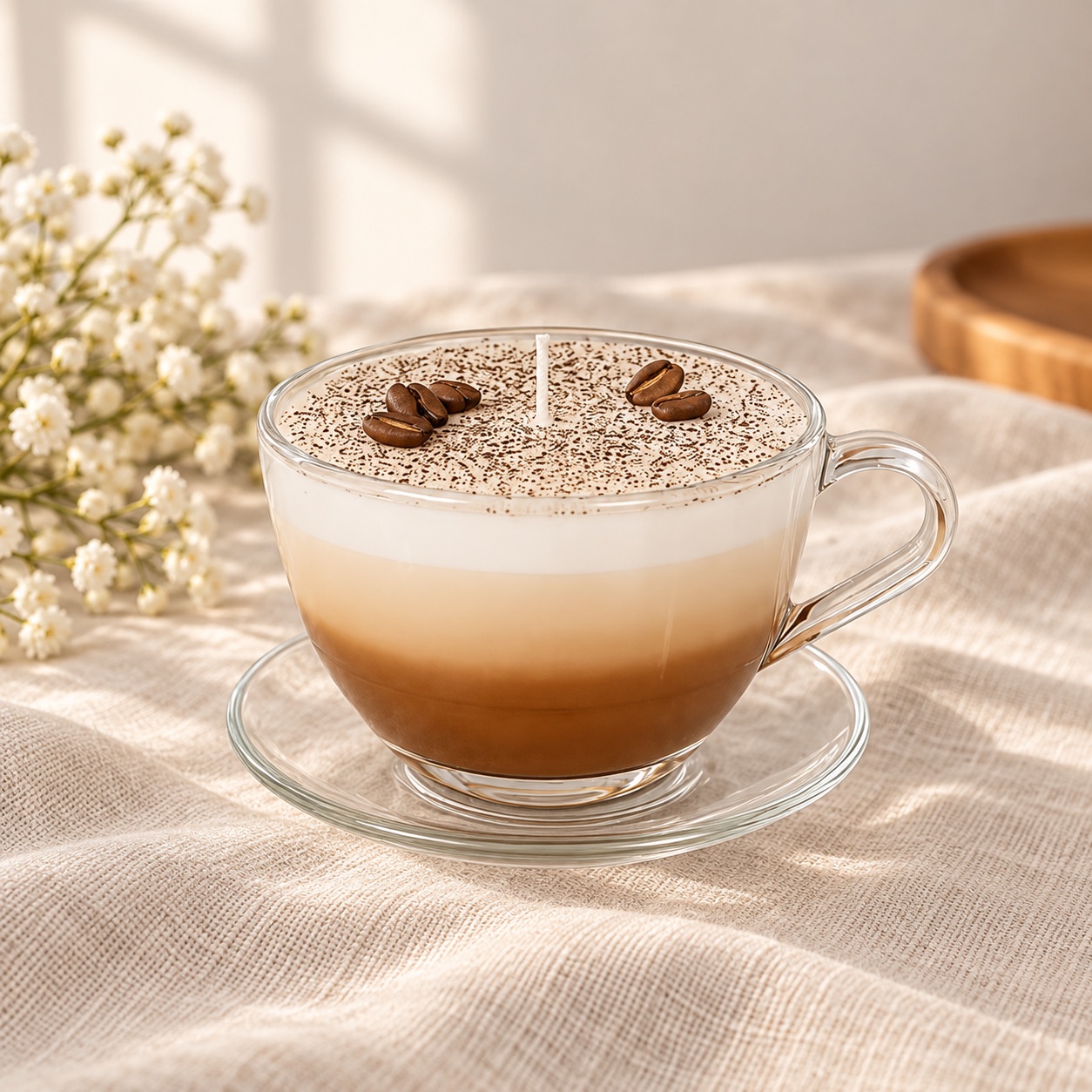 Kaffee-Duftkerze »Kleine Pause« – ergänzende Ansicht 1 – Dekoration außerhalb des Produkts nicht enthalten