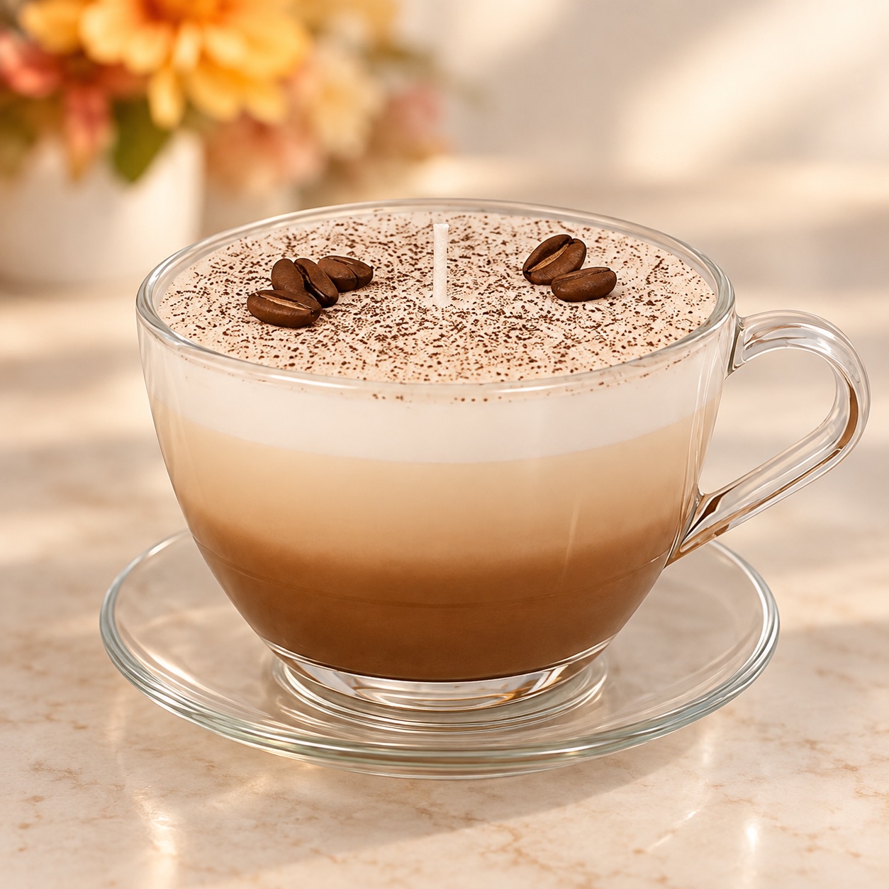 Kaffee-Duftkerze »Kleine Pause« – ergänzende Ansicht 2 – Dekoration außerhalb des Produkts nicht enthalten
