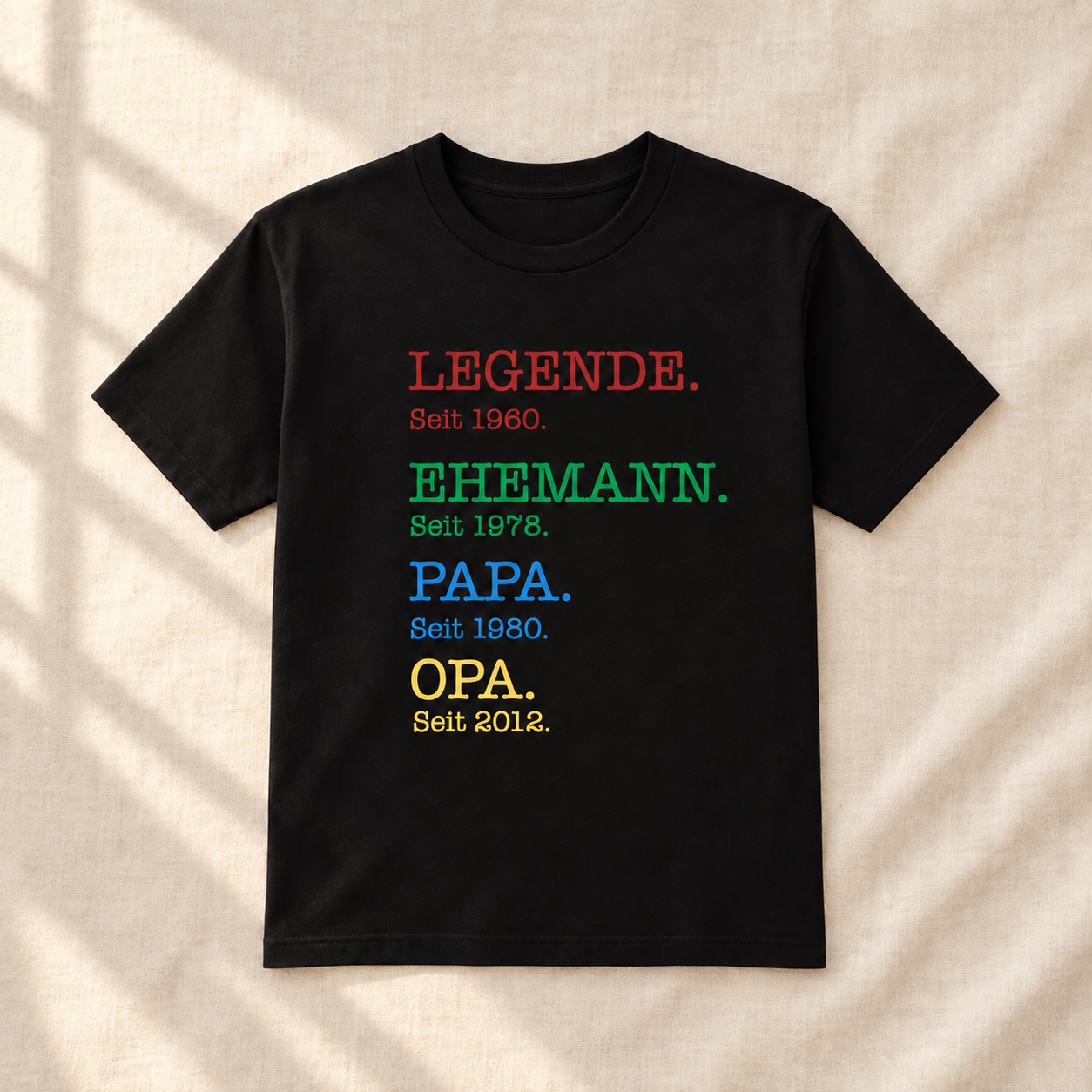 Herren-Shirt »Jahrgang & Legende« – ergänzende Ansicht 1 – Dekoration außerhalb des Produkts nicht enthalten