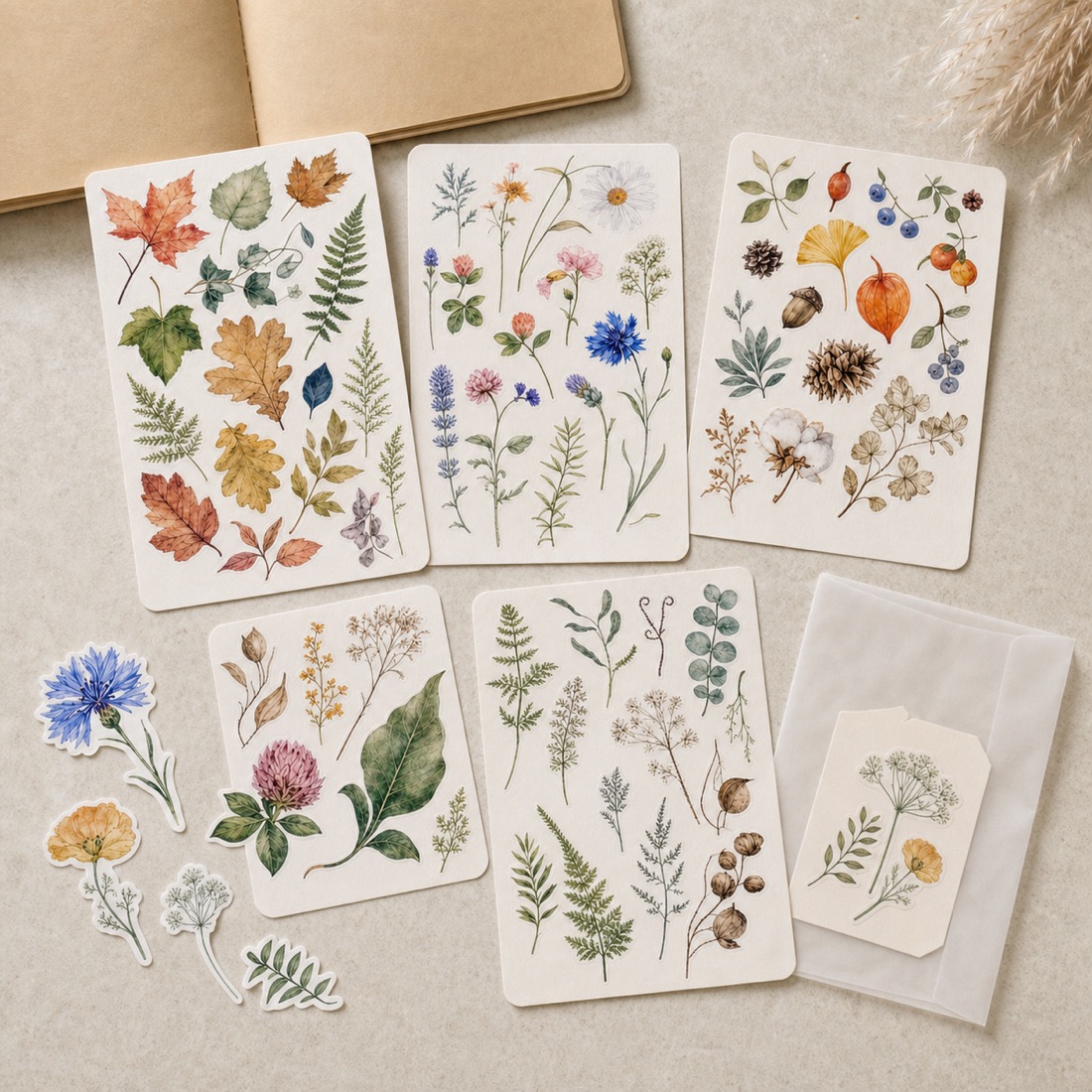 Botanisches Journaling-Stickerset – Detailansicht 3