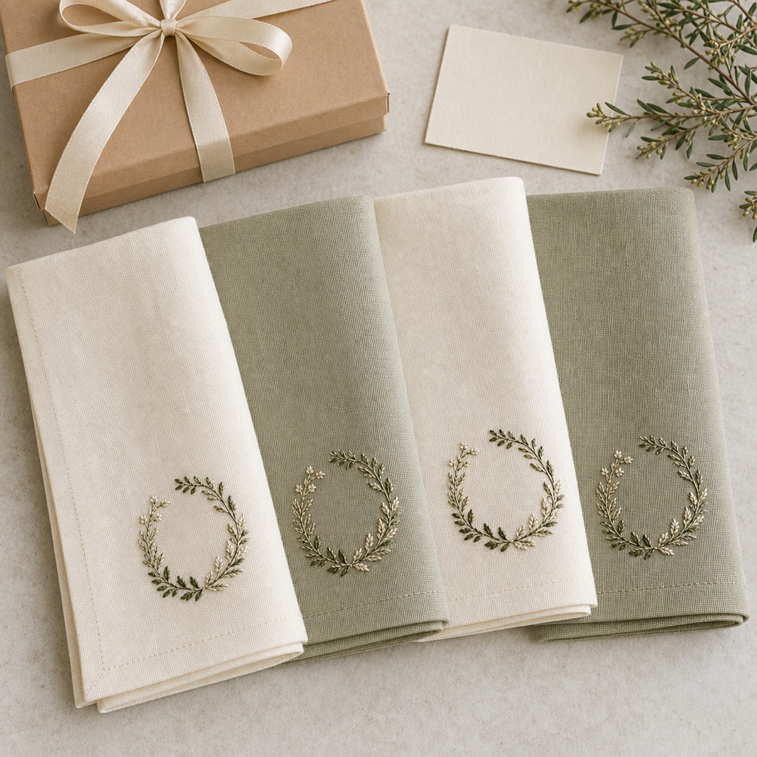 Leinenservietten mit Monogramm – Detailansicht 3