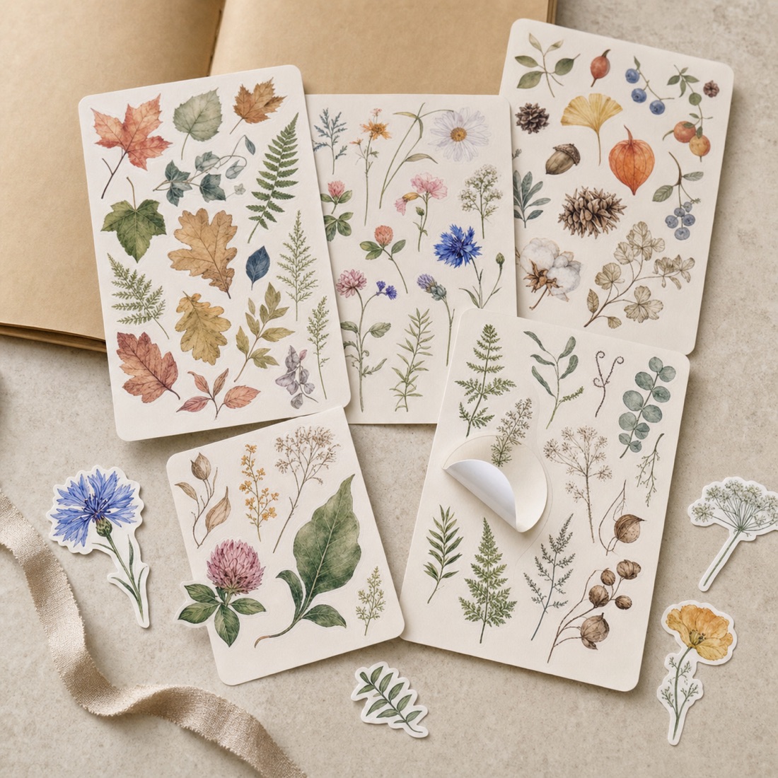 Botanisches Journaling-Stickerset – Detailansicht 2