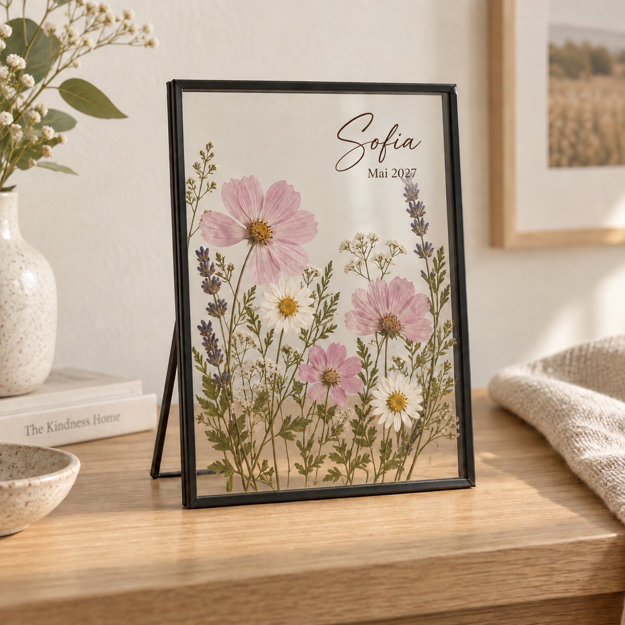 Trockenblumen-Rahmen »Ein Stück Sommer« mit beispielhafter Personalisierung